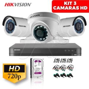 Kit 3 Cámaras De Seguridad HD 720p Disco Duro 1TB